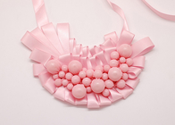 colar de rosa gola frisada, grânulos de tecido coberto de colares artesanais (NL-520)